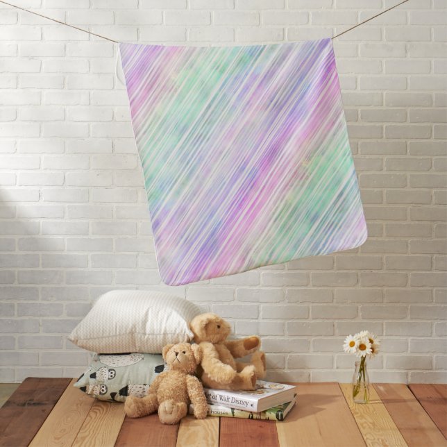 pale watercolor rainbow stripes : baby blanket (In Situ)