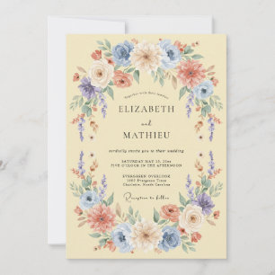 Pale Yellow Airy Meadow Wedding Invitation
