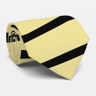 Pale Yellow and Black Stripe Traditional Classic Tie