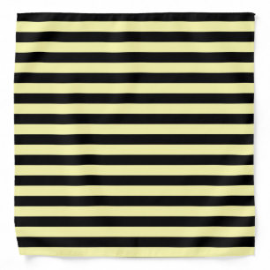 Pale Yellow and Black Stripes Bandana