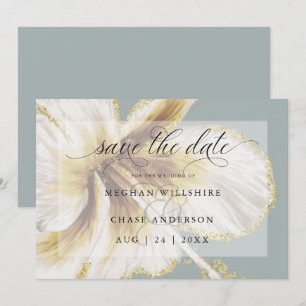 Pale Yellow and Ivory Tropical Flower Watercolor S Save The Date