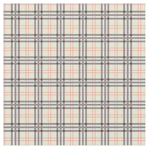 Pale Yellow and Red Tartan Plaid Pattern Fabric