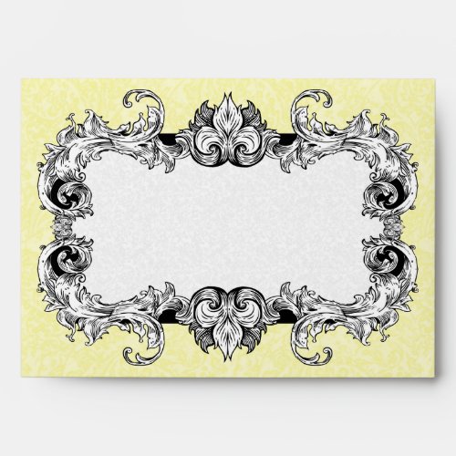 Pale Yellow and White A7 Gothic Baroque Envelopes