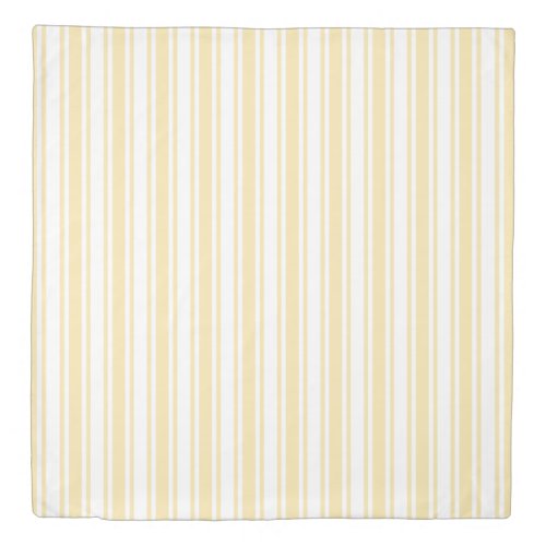 Pale yellow and white candy stripes duvet cover
