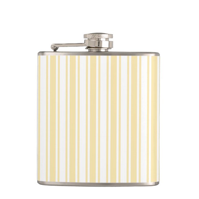 Pale yellow and white candy stripes flask (Front)