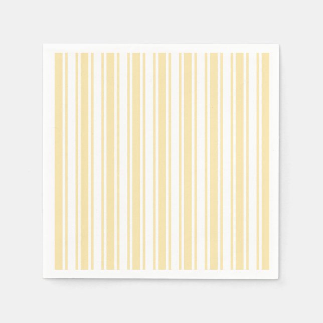 Pale yellow and white candy stripes napkins (Front)