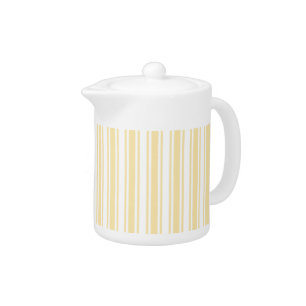Pale yellow and white candy stripes teapot