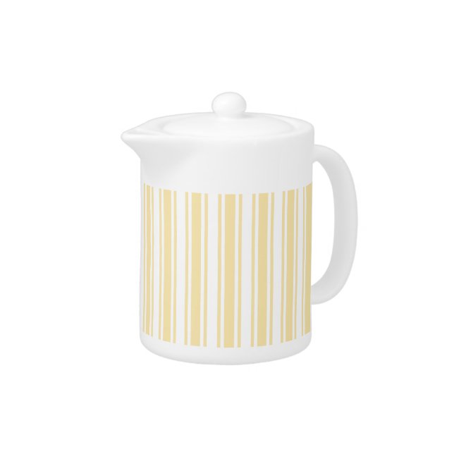 Pale yellow and white candy stripes teapot (Right)