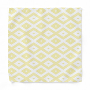 Pale yellow and white diamond pattern bandana