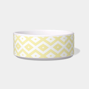 Pale yellow and white diamond pattern bowl