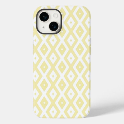 Pale yellow and white diamond pattern Case_Mate iPhone 14 case