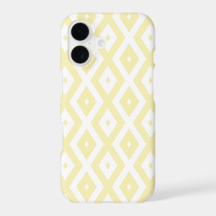 Pale yellow and white diamond pattern iPhone 17 case