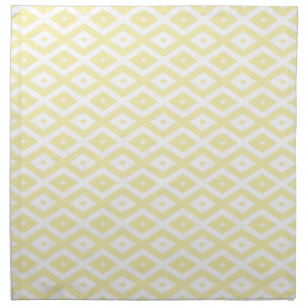 Pale yellow and white diamond pattern cloth napkin