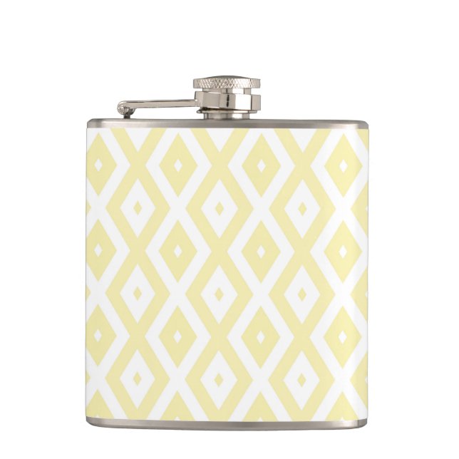 Pale yellow and white diamond pattern flask (Front)