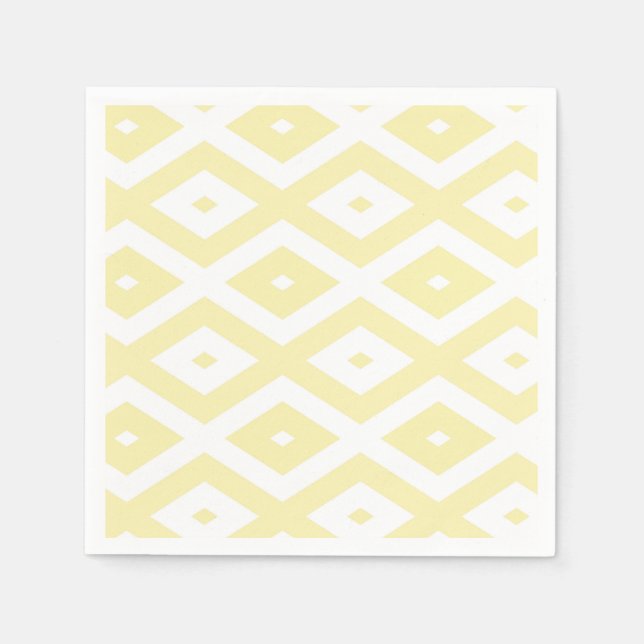 Pale yellow and white diamond pattern napkins (Front)