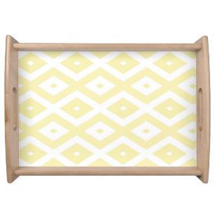 Pale yellow and white diamond pattern serving tray