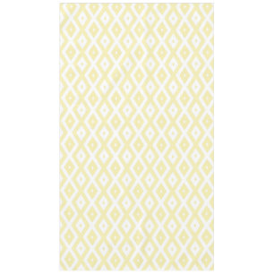 Pale yellow and white diamond pattern tablecloth
