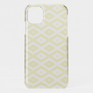 Pale yellow and white diamond pattern iPhone 11 case