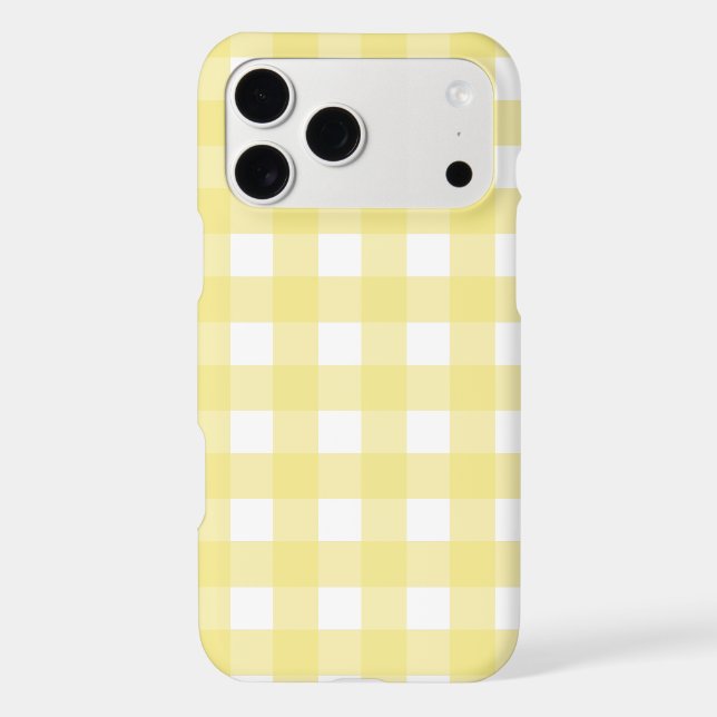 Pale yellow and white gingham Case-Mate iPhone case (Back)