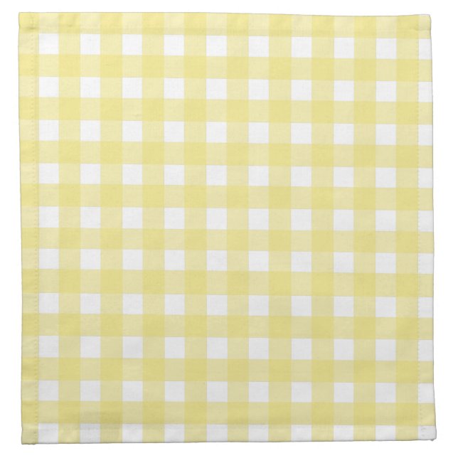 Pale yellow and white gingham cloth napkin (Front)