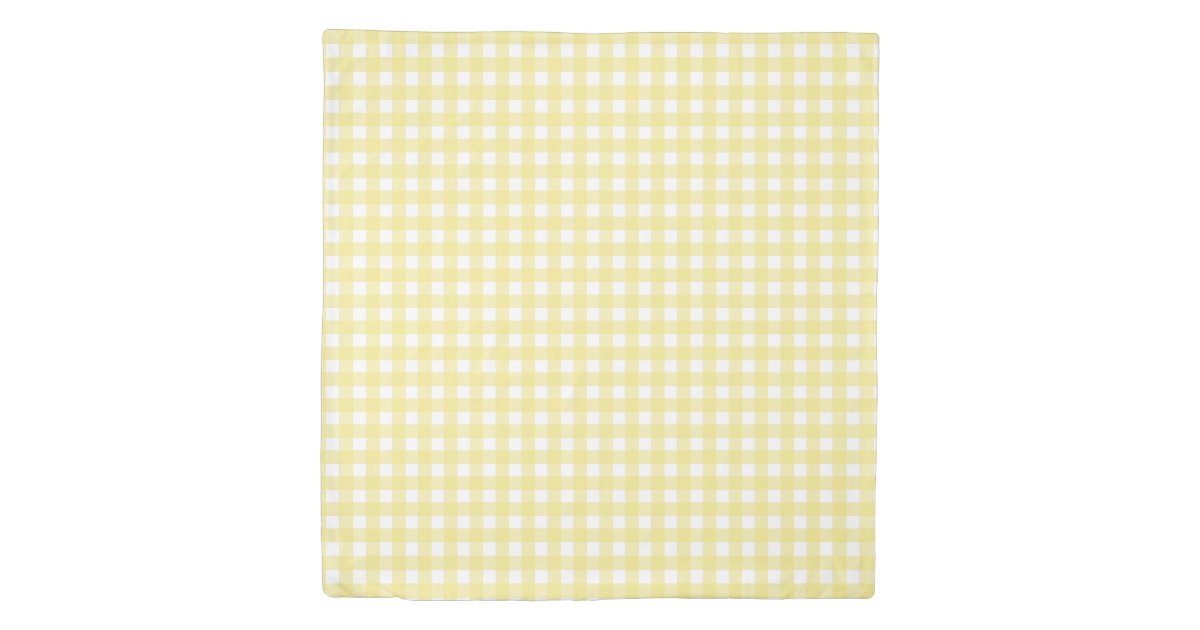 Pale yellow and white gingham duvet cover Zazzle
