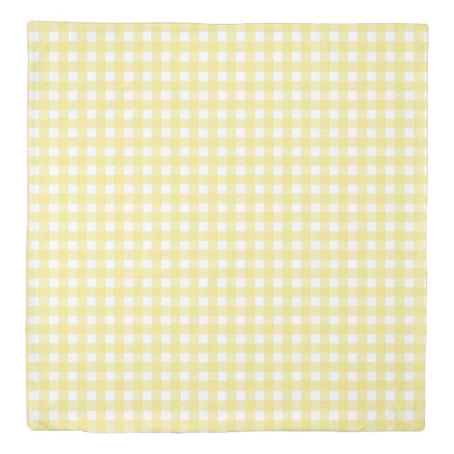 Pale yellow and white gingham duvet cover (Front)