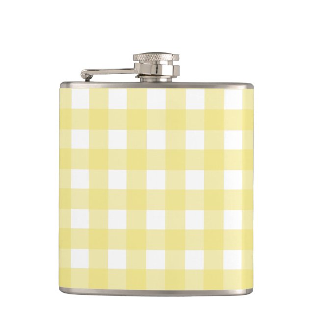 Pale yellow and white gingham flask (Front)