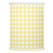 Pale yellow and white gingham lamp shade (Left)