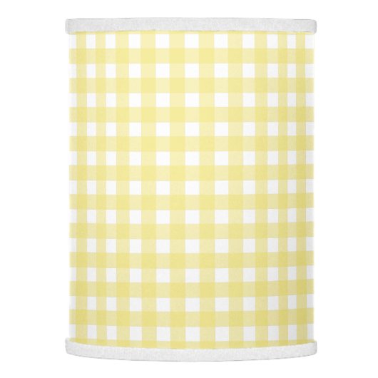 Pale yellow and white gingham lamp shade (Left)
