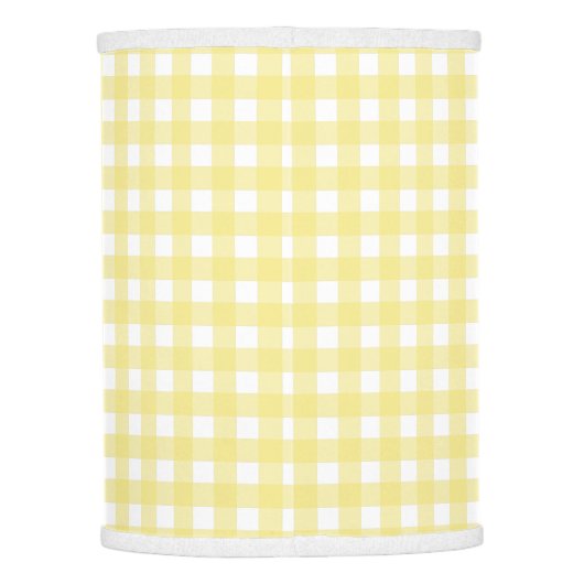Pale yellow and white gingham lamp shade (Back)