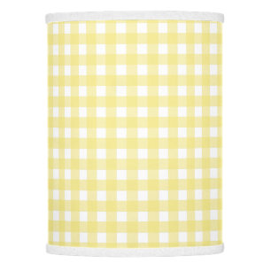 Pale yellow and white gingham lamp shade