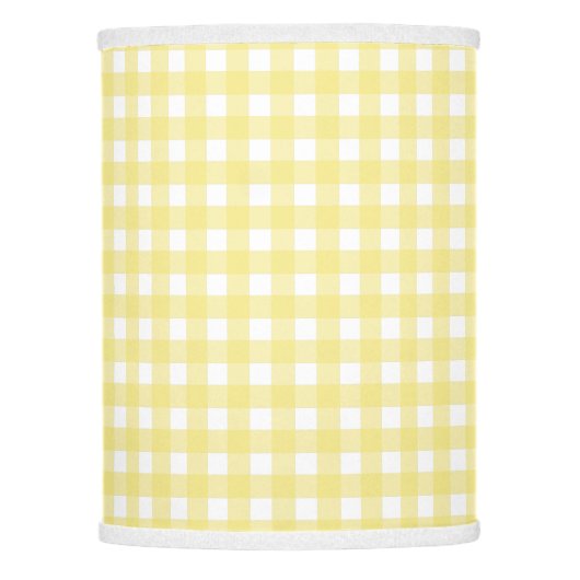 Pale yellow and white gingham lamp shade (Front)