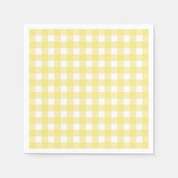 Pale Yellow And White Gingham Napkins by FarmingBackwards at Zazzle