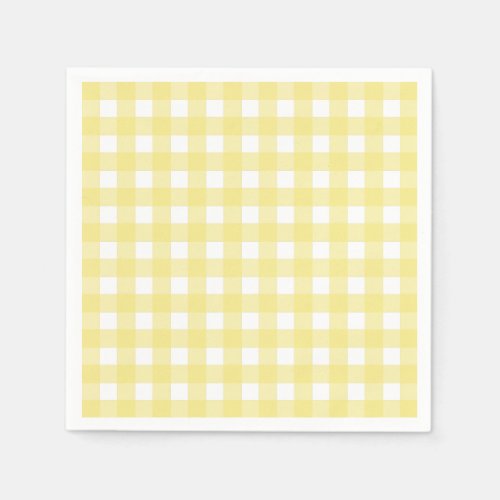 Pale yellow and white gingham napkins