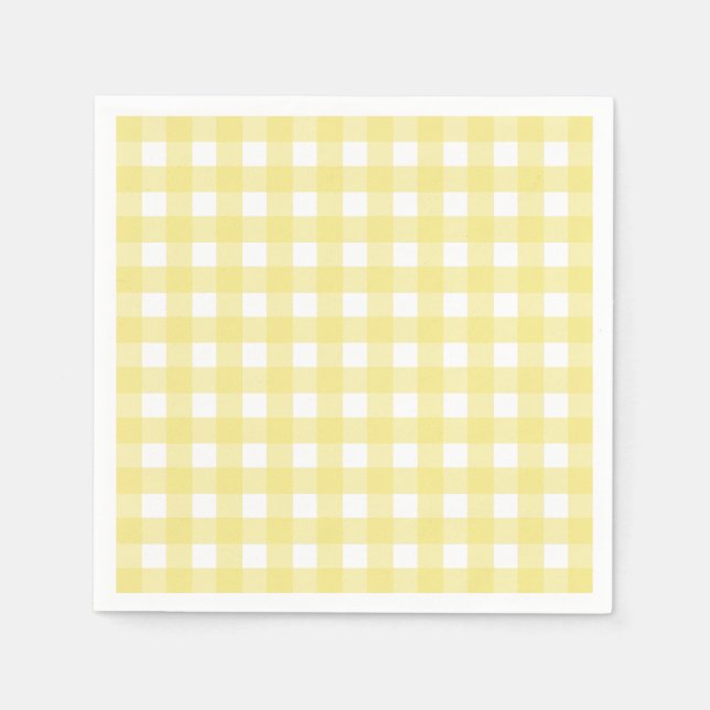 Pale yellow and white gingham napkins (Front)