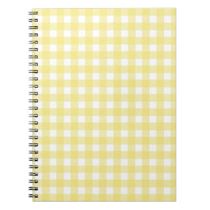 Pale yellow and white gingham notebook