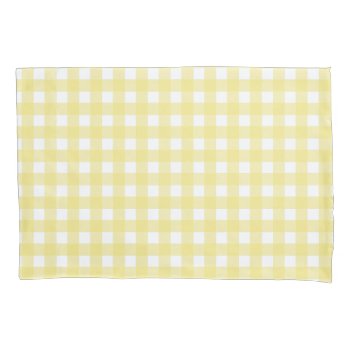 Pale Yellow And White Gingham Pillow Case by FarmingBackwards at Zazzle