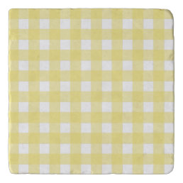 Pale yellow and white gingham trivet
