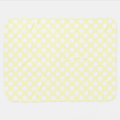 Pale Yellow and White Polka Dots Receiving Blanket