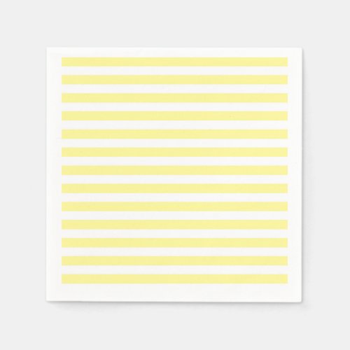 Pale Yellow and White Stripes Napkins