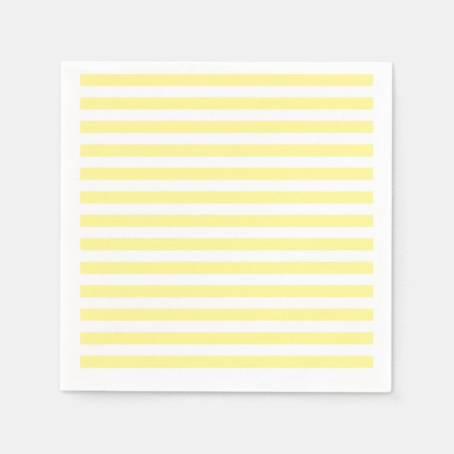 Pale Yellow and White Stripes Napkins (Front)