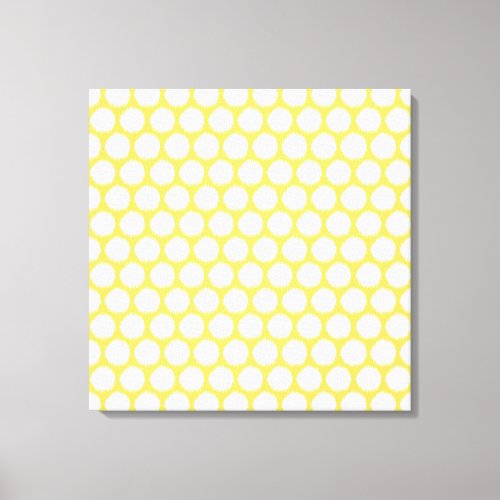 Pale Yellow Asian Moods Ikat Dots Canvas Print