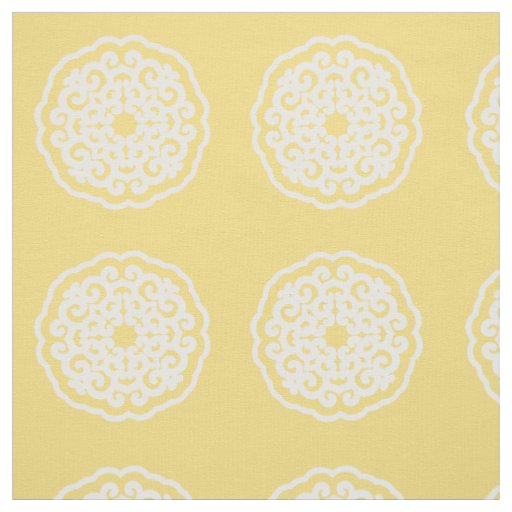 Pale Yellow Asian Moods Mandalla ~ small pattern Fabric