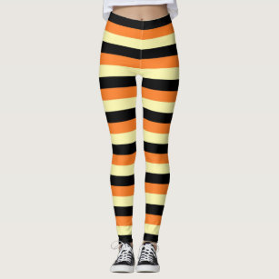 Women's Orange And Yellow Stripes Leggings