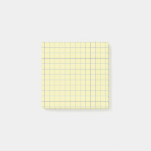 Pale Yellow Checkered Pattern Light Grid Design Post-it Notes