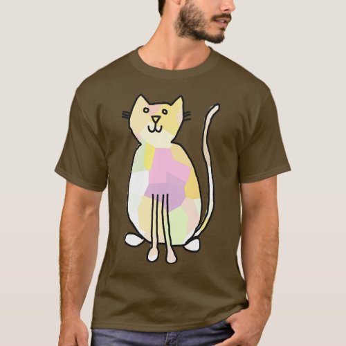Pale Yellow Crystal Cat T_Shirt