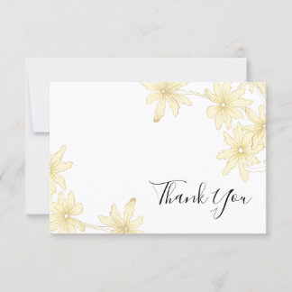 Pale Yellow Daisies Flat Thank You Notes Invitation