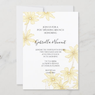 Pale Yellow Daisies Post Wedding Brunch Invitation