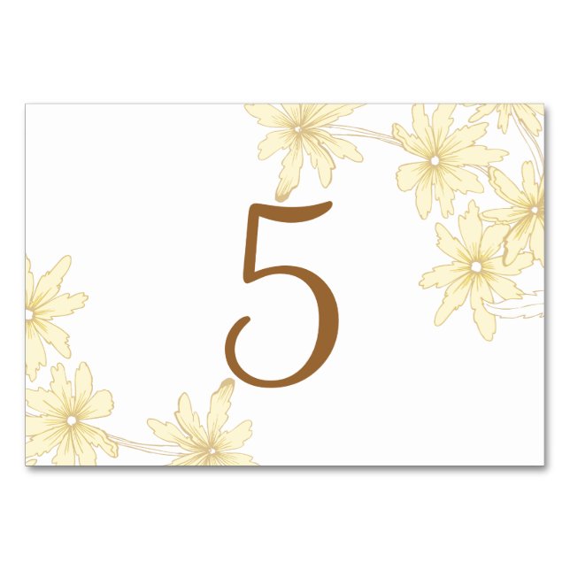 Pale Yellow Daisies Table Numbers (Front)