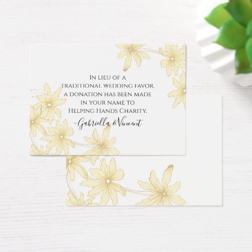 Yellow Daisies Wedding Charity Card Business Card